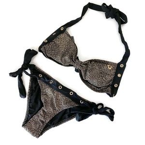 NWT True Religion bandeau halter 2 piece bikini.